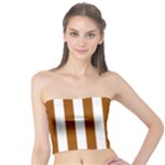 Vertical Stripes - White and Brown Tube Top