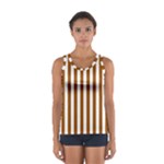 Vertical Stripes - White and Brown Women s Sport Tank Top