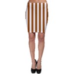 Vertical Stripes - White and Brown Bodycon Skirt