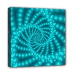 Glossy Pastel Blue Beaded Spiral Fractal Mini Canvas 8  x 8  (Stretched)