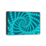 Glossy Pastel Blue Beaded Spiral Fractal Mini Canvas 6  x 4  (Stretched)