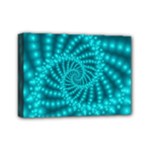 Glossy Pastel Blue Beaded Spiral Fractal Mini Canvas 7  x 5  (Stretched)