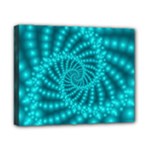 Glossy Pastel Blue Beaded Spiral Fractal Canvas 10  x 8  (Stretched)