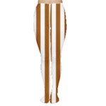 Vertical Stripes - White and Brown Women s Tights