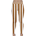 Vertical Stripes - White and Brown Yoga Leggings