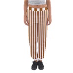 Vertical Stripes - White and Brown Women s Jogger Sweatpants