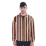 Vertical Stripes - White and Brown Wind Breaker (Men)