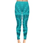 Glossy Pastel Blue Beaded Spiral Fractal Leggings 