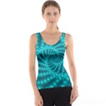 Glossy Pastel Blue Beaded Spiral Fractal Tank Top