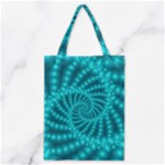 Glossy Pastel Blue Beaded Spiral Fractal Classic Tote Bag