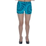 Glossy Pastel Blue Beaded Spiral Fractal Skinny Shorts