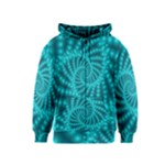 Glossy Pastel Blue Beaded Spiral Fractal Kids  Zipper Hoodie