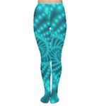 Glossy Pastel Blue Beaded Spiral Fractal Tights