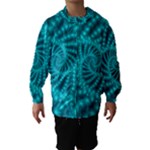 Glossy Pastel Blue Beaded Spiral Fractal Hooded Wind Breaker (Kids)