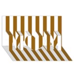 Vertical Stripes - White and Golden Brown MOM 3D Greeting Card (8x4)