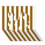 Vertical Stripes - White and Golden Brown LOVE 3D Greeting Card (7x5)