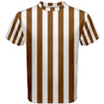 Vertical Stripes - White and Chocolate Brown Men s Cotton Tee