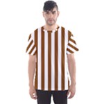 Vertical Stripes - White and Chocolate Brown Men s Sport Mesh Tee