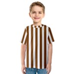 Vertical Stripes - White and Chocolate Brown Kid s Sport Mesh Tee