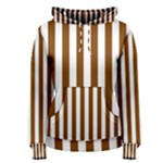 Vertical Stripes - White and Chocolate Brown Women s Pullover Hoodie