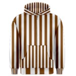 Vertical Stripes - White and Chocolate Brown Men s Zipper Hoodie