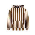 Vertical Stripes - White and Chocolate Brown Kid s Zipper Hoodie