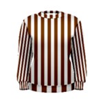 Vertical Stripes - White and Chocolate Brown Women s Sweatshirt