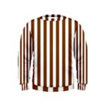 Vertical Stripes - White and Chocolate Brown Kid s Sweatshirt