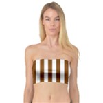 Vertical Stripes - White and Chocolate Brown Bandeau Top