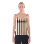 Vertical Stripes - White and Chocolate Brown Spaghetti Strap Top