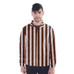 Vertical Stripes - White and Chocolate Brown Wind Breaker (Men)