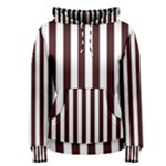 Vertical Stripes - White and Dark Sienna Brown Women s Pullover Hoodie