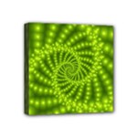 Glossy Lime Green Beaded Spiral Fractal Mini Canvas 4  x 4  (Stretched)