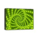 Glossy Lime Green Beaded Spiral Fractal Mini Canvas 7  x 5  (Stretched)