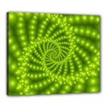 Glossy Lime Green Beaded Spiral Fractal Canvas 24  x 20  (Stretched)