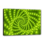 Glossy Lime Green Beaded Spiral Fractal Canvas 18  x 12  (Stretched)