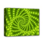 Glossy Lime Green Beaded Spiral Fractal Deluxe Canvas 14  x 11  (Stretched)