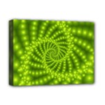 Glossy Lime Green Beaded Spiral Fractal Deluxe Canvas 16  x 12  (Stretched) 