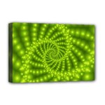 Glossy Lime Green Beaded Spiral Fractal Deluxe Canvas 18  x 12  (Stretched)