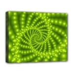 Glossy Lime Green Beaded Spiral Fractal Deluxe Canvas 20  x 16  (Stretched)