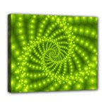 Glossy Lime Green Beaded Spiral Fractal Deluxe Canvas 24  x 20  (Stretched)