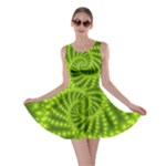 Glossy Lime Green Beaded Spiral Fractal Skater Dress