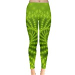 Glossy Lime Green Beaded Spiral Fractal Leggings 