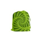 Glossy Lime Green Beaded Spiral Fractal Drawstring Pouch (Small)