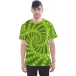 Glossy Lime Green Beaded Spiral Fractal Men s Sport Mesh Tee