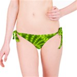 Glossy Lime Green Beaded Spiral Fractal Bikini Bottom