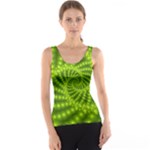 Glossy Lime Green Beaded Spiral Fractal Tank Top