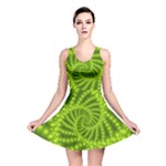 Glossy Lime Green Beaded Spiral Fractal Reversible Skater Dress