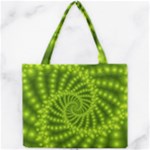 Glossy Lime Green Beaded Spiral Fractal Mini Tote Bag