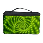 Glossy Lime Green Beaded Spiral Fractal Cosmetic Storage Case